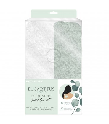 2 SERVIETTES EXFOLIANTES INFUSÉES À L'EUCALYPTUS