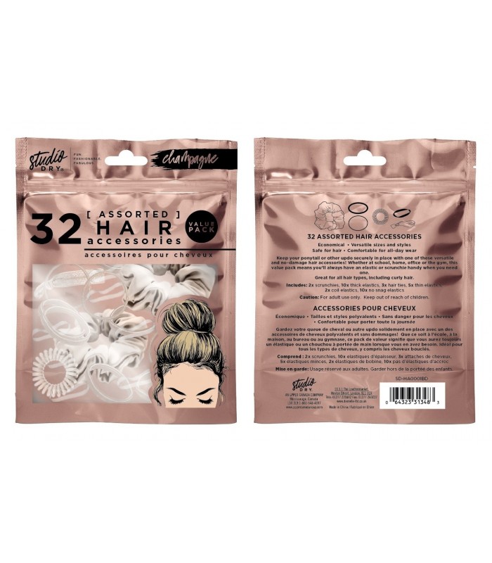 HAIR ACCESSORY PACK 32 PC-BLONDE HAIR ACCESSORY PACK 32 PC-BLONDE
