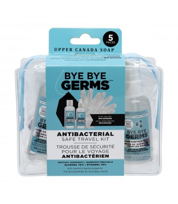 6 pc bye bye germs antibacterial travel kit adultes