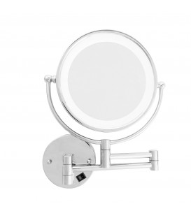 MIROIR MURAL RÉGLABLE 10X LED CHROME