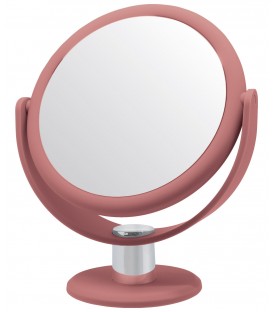 10X SOFT TOUCH VANITY MIRROR SILVER STEM-BLUSH