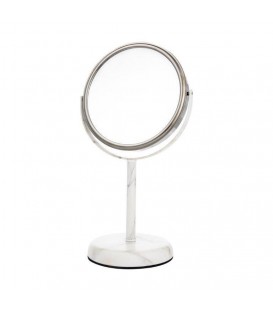 5X SILVER AND MARBLE VANITY MIRROR