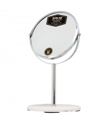 5X SILVER AND MARBLE VANITY MIRROR