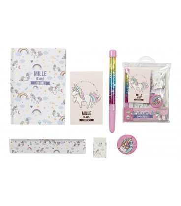 6 UNICORN STATIONERY ACCESSORIES