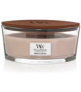 CANDLE CRACKING ELLIPSE WOODWICK VANILLA AND SEA SALT