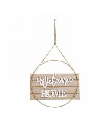 WELCOME HOME HANGING PLATE 8X8''