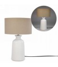 LAMPE DE TABLE BLANCHE ET BEIGE 13X19''