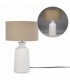 LAMPE DE TABLE BLANCHE ET BEIGE 13X19''