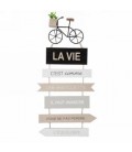 PLAQUE MURALE LA VIE EST UNE BICYCLETTE 11X23''