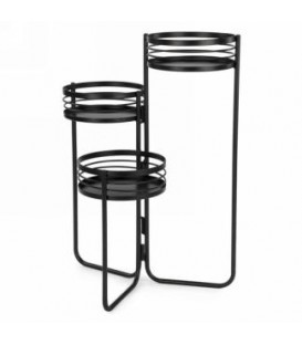 METAL PLANT STAND 3 TIER BLACK 17.5''H