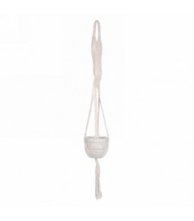 JARDINIÈRE EN MACRAMÉ NATUREL AVEC POT 37''