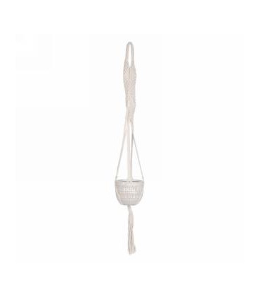 JARDINIÈRE EN MACRAMÉ NATUREL AVEC POT 37''