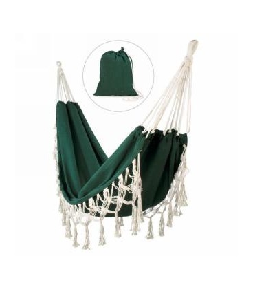 GREEN HAMMOCK WITH FRINGE 40X80''