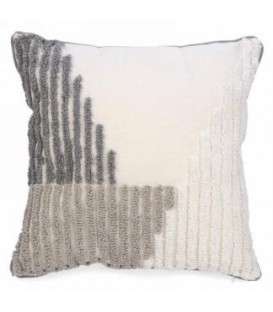 COUSSIN GRIS ET TAUPE 17X17''