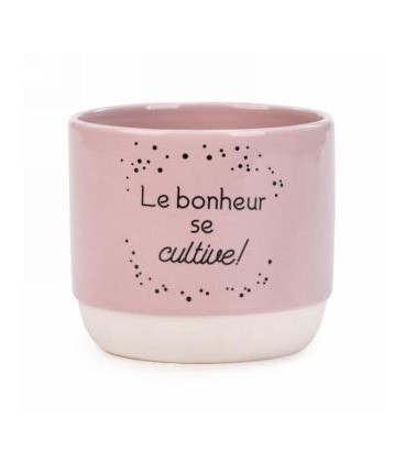 PINK CERAMIC POT LE BONHEUR