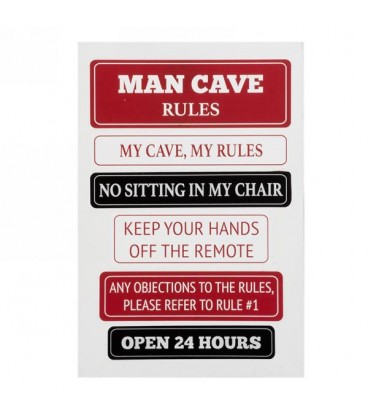 MAN CAVE RULES WALL LIGHT 10X16''