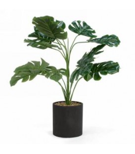 LEAF PLANT IN A BLACK POT 18''H