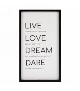 LIVE LOVE DREAM WALL PLAQUE 11X9''