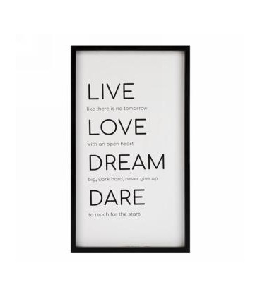 LIVE LOVE DREAM WALL PLAQUE 11X9''