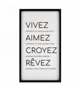 PLAQUE MURALE VIVEZ AIMEZ CROYEZ 11X9''