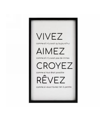 PLAQUE MURALE VIVEZ AIMEZ CROYEZ 11X9''