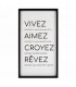 VIVEZ AIMEZ CROYEZ WALL PLAQUE 11X9''