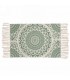 GREEN PATTERNED RUG WITH FRINGES 35X24''