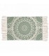 GREEN PATTERNED RUG WITH FRINGES 35X24''