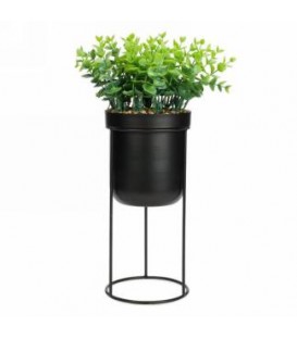 ARTIFICIAL PLANT IN BLACK POT WITH ITS 12'' SUPPORT