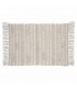 TAPIS BEIGE ET BLANC AVEC FRANGE