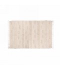 BEIGE AND WHITE RUG WITH FRINGE 48X76''