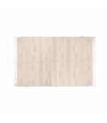 TAPIS BEIGE ET BLANC AVEC FRANGE 48X76''