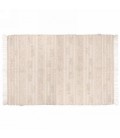 BEIGE AND WHITE RUG WITH FRINGE 60X102''