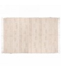 TAPIS BEIGE ET BLANC AVEC FRANGE 60X102''