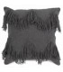 DARK GRAY CUSHION WITH FRINGE 17X17''