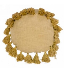 ROUND CUSHION WITH TASSELS 15''D