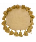 ROUND CUSHION WITH TASSELS 15''D