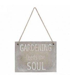 PLAQUE MURALE GRISE A SUSPENDRE GARDENING 8X6''