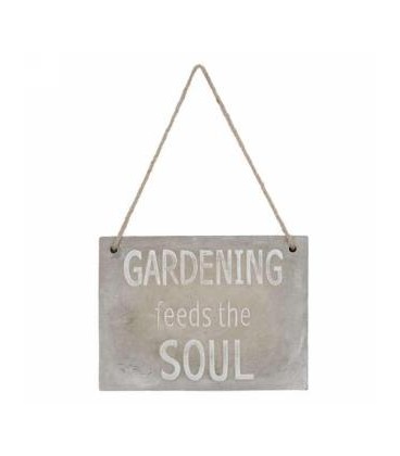 PLAQUE MURALE GRISE A SUSPENDRE GARDENING 8X6''