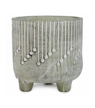 GREEN TEXTURED VASE ON STAND 7''