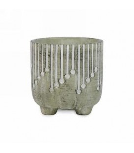 GREEN TEXTURED VASE ON STAND 5''