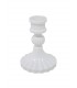 WHITE GLASS CANDLESTICK 8X10CM