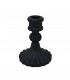 BLACK GLASS CANDLESTICK 8X10CM