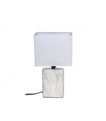 LAMPE DE TABLE CÉRAMIQUE AVEC ABAT-JOUR DALLE MARBRE 19 × 12 × 31 cm