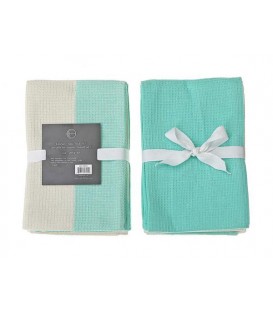 3 PACK DUAL WAFFLE KITCHEN TOWEL SET