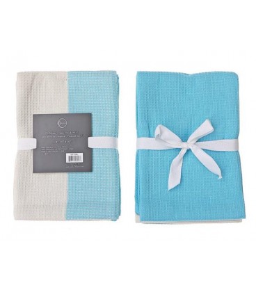 3 PACK DUAL WAFFLE KITCHEN TOWEL SET