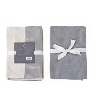 3 PACK DUAL WAFFLE KITCHEN TOWEL SET