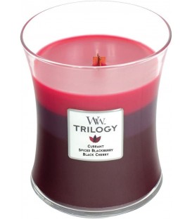 MEDIUM CRACKLING CANDLE WOODWICK TRILOGY SUN RIPENED BERRY