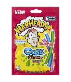 WARHEADS OOZE CHEWS ROPES 85 G
