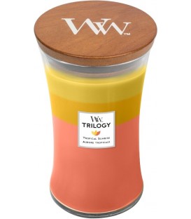 LARGE CRACKLING CANDLE WOODWICK TRILOGY TROPICAL SUNRISE